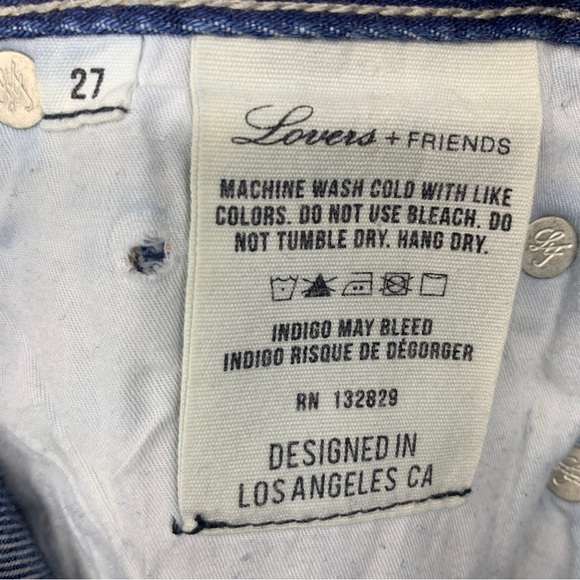 Lovers Friends womens 27 Logan High Rise Jeans distressed skinny tapered ankle - Picture 7 of 11